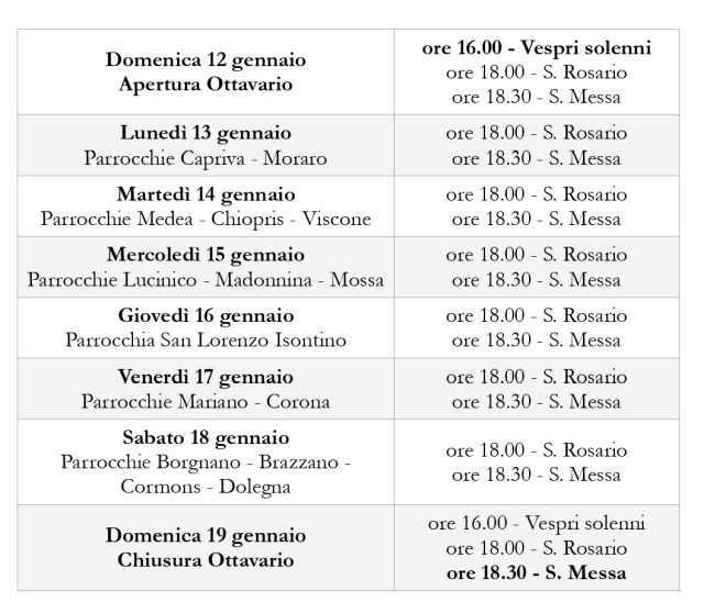 Calendario Ottavario 2025